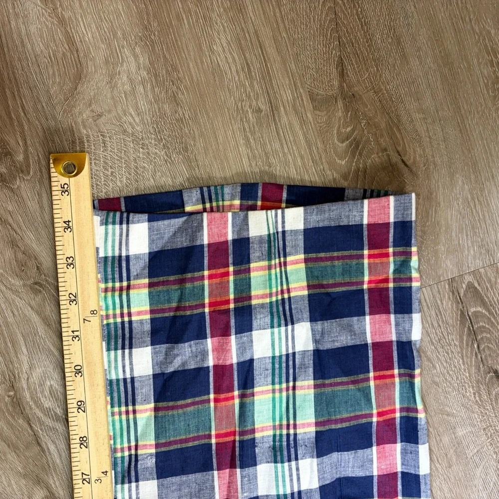 VTG Madras Plaid Mens Pants 40x35 Lightweight Cotton Summer Straight Relaxed